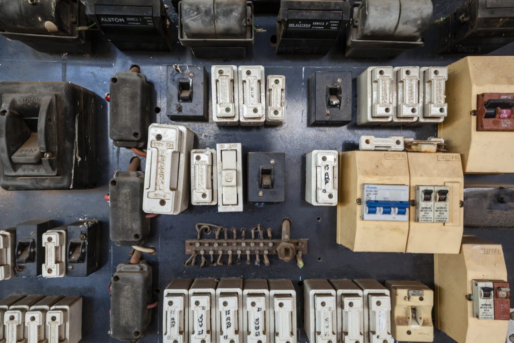 A switchboard with Ceramic Fuses